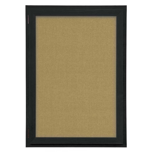 Outdoor Enclosed Combo Board, 72"x36", Black Frame/White Porc & Cobalt